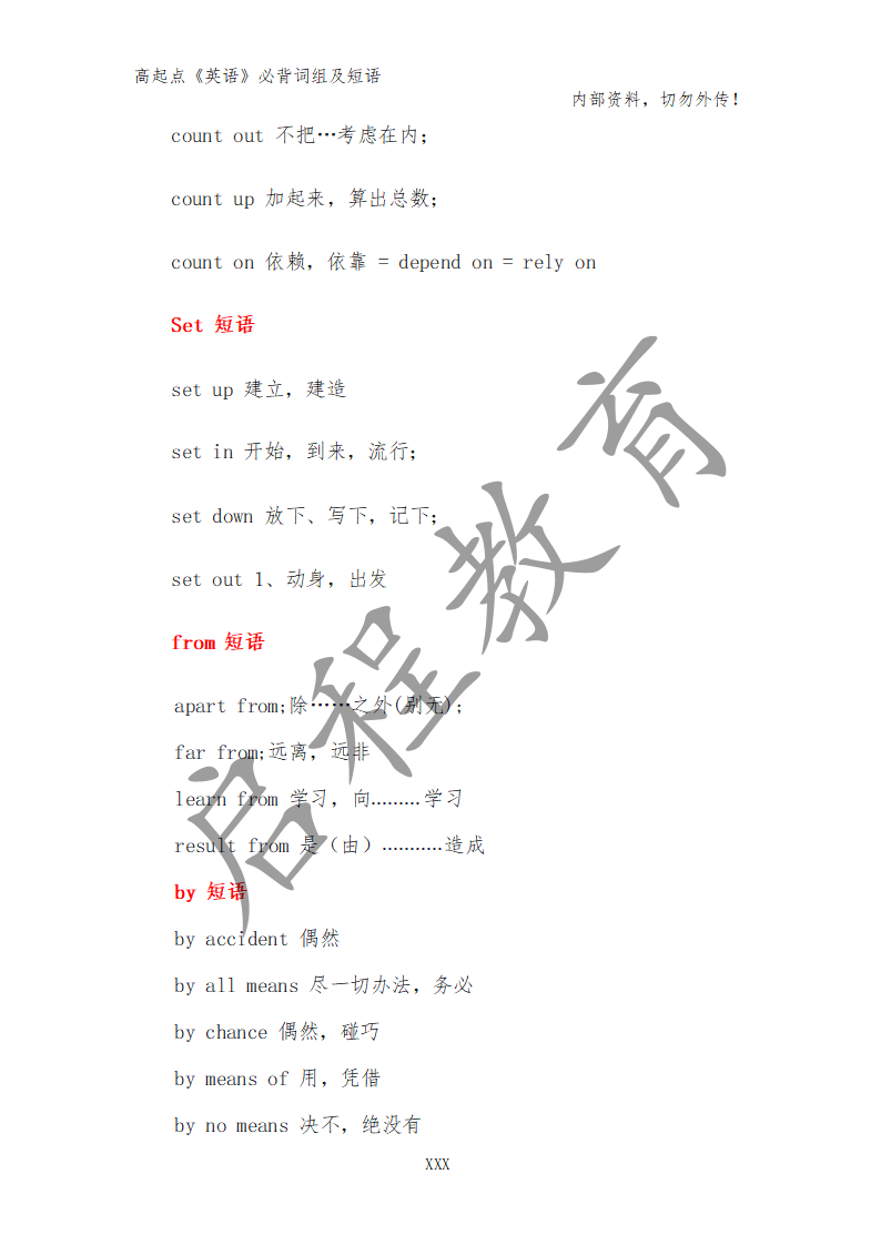 高起點(diǎn)《英語》必背詞組及短語（理）(圖21)