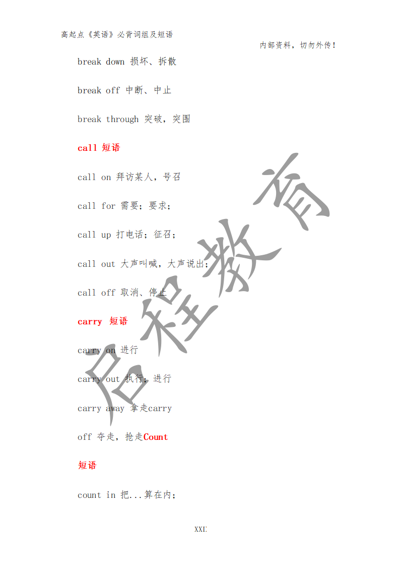 高起點(diǎn)《英語》必背詞組及短語（理）(圖20)