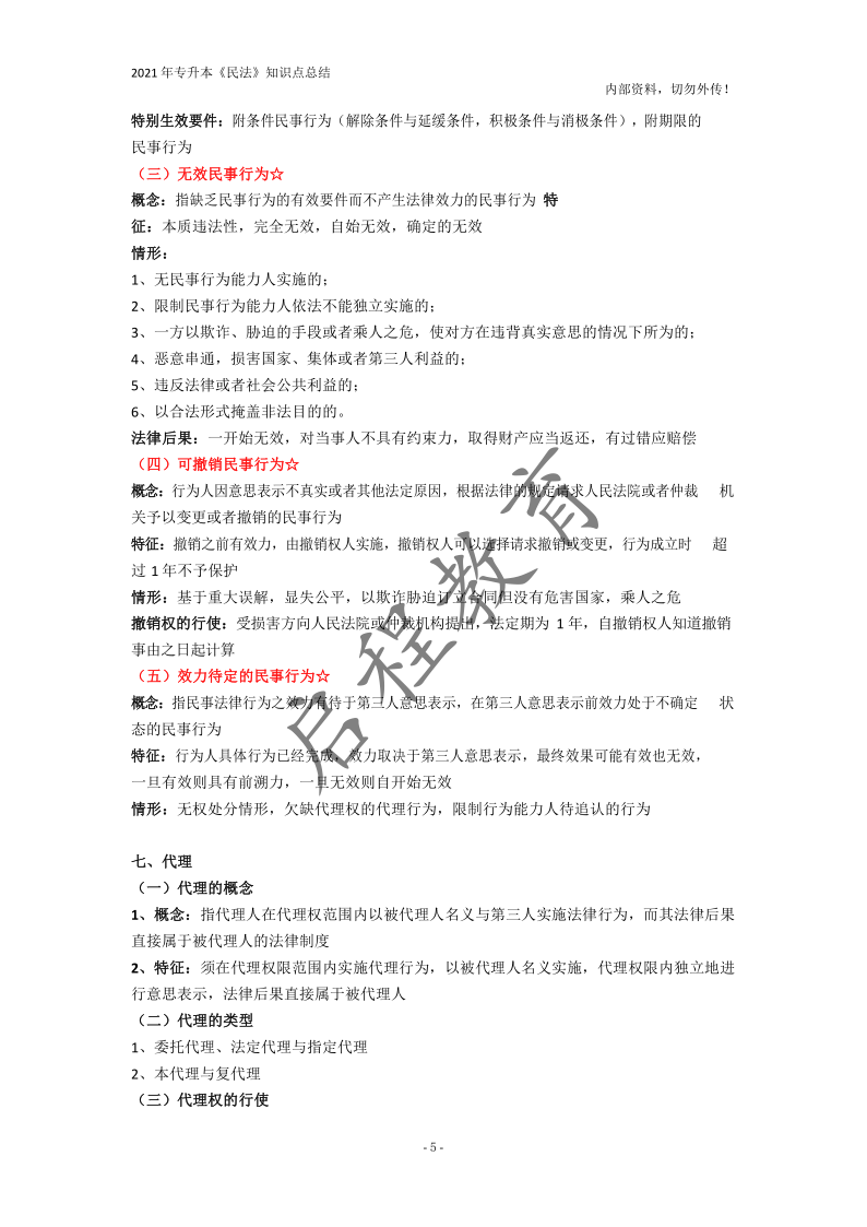  2021年專升本《民法》知識點總結(jié)(圖5)